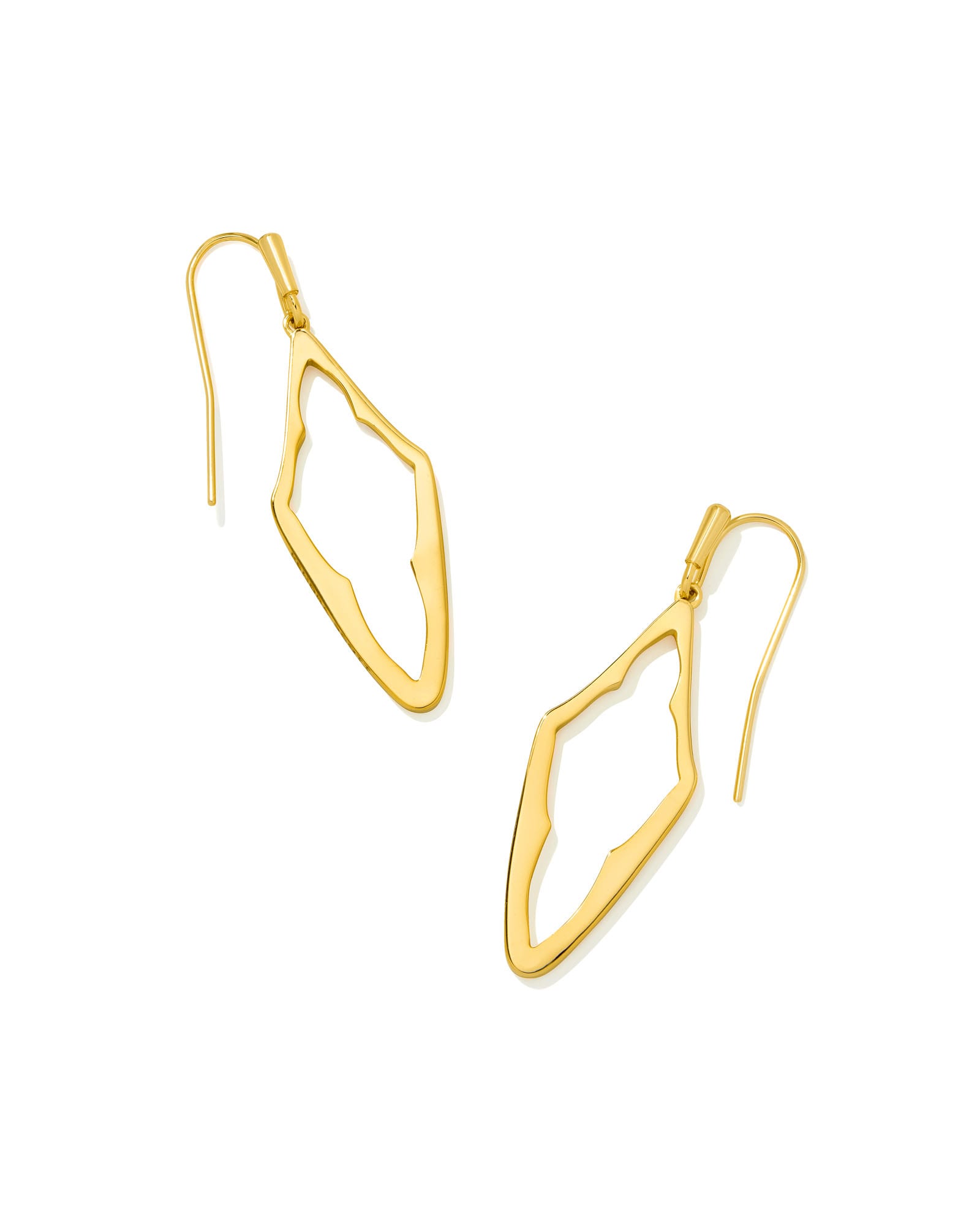 Kendra Scott Elongated Abbie Open Frame Earrings in Gold | Plated Brass